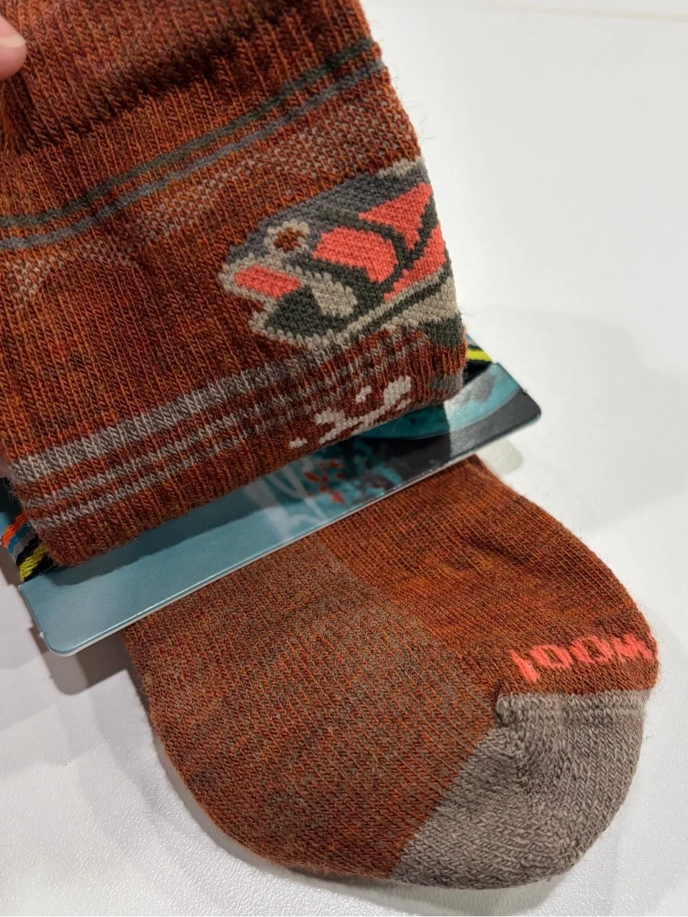 SmartWool Women's Small Everyday Hookset Socks Crew Red Brown NWT Wool Blend
